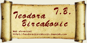 Teodora Birčaković vizit kartica